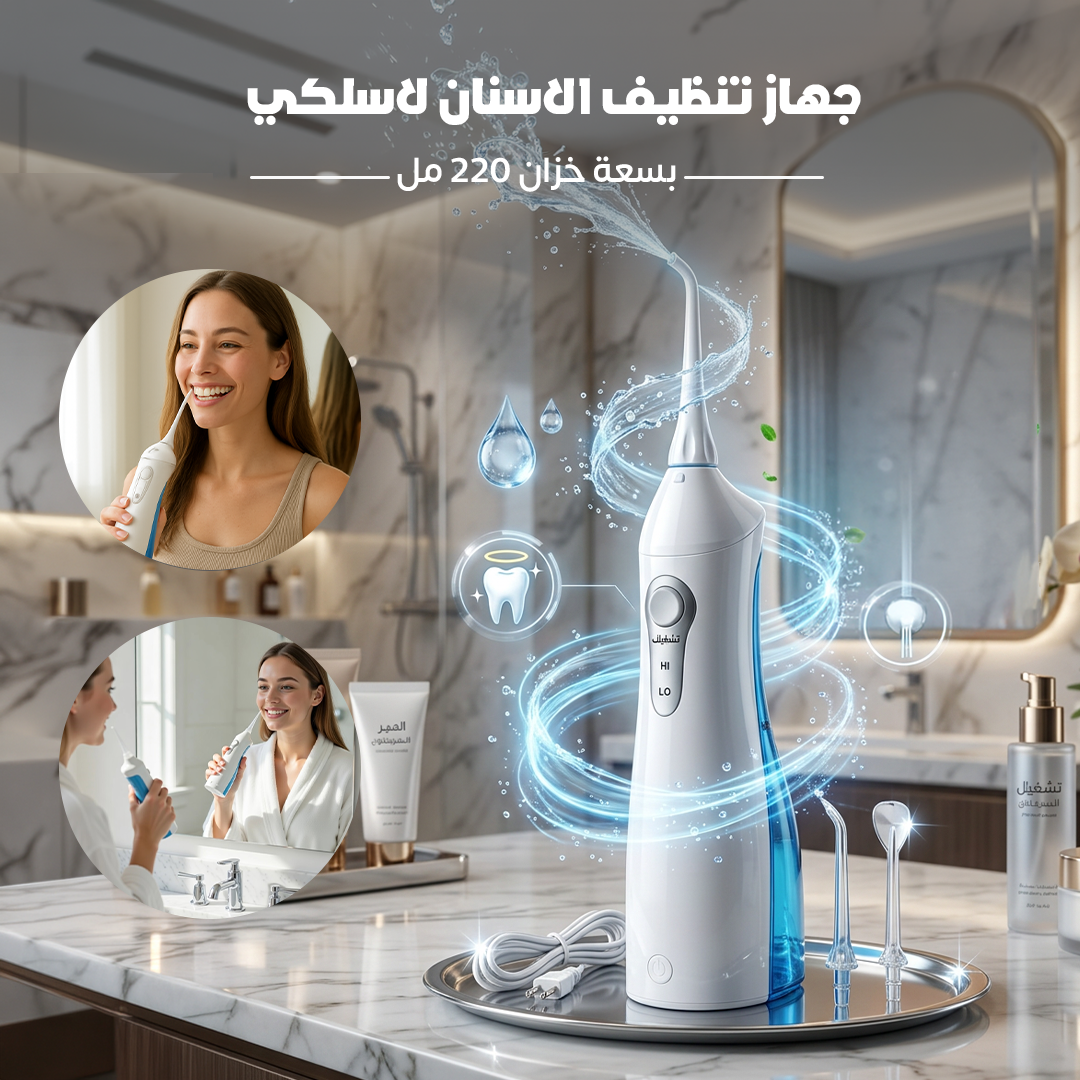 جهاز تنظيف الاسنان لاسلكي بسعة خزان 220 مل