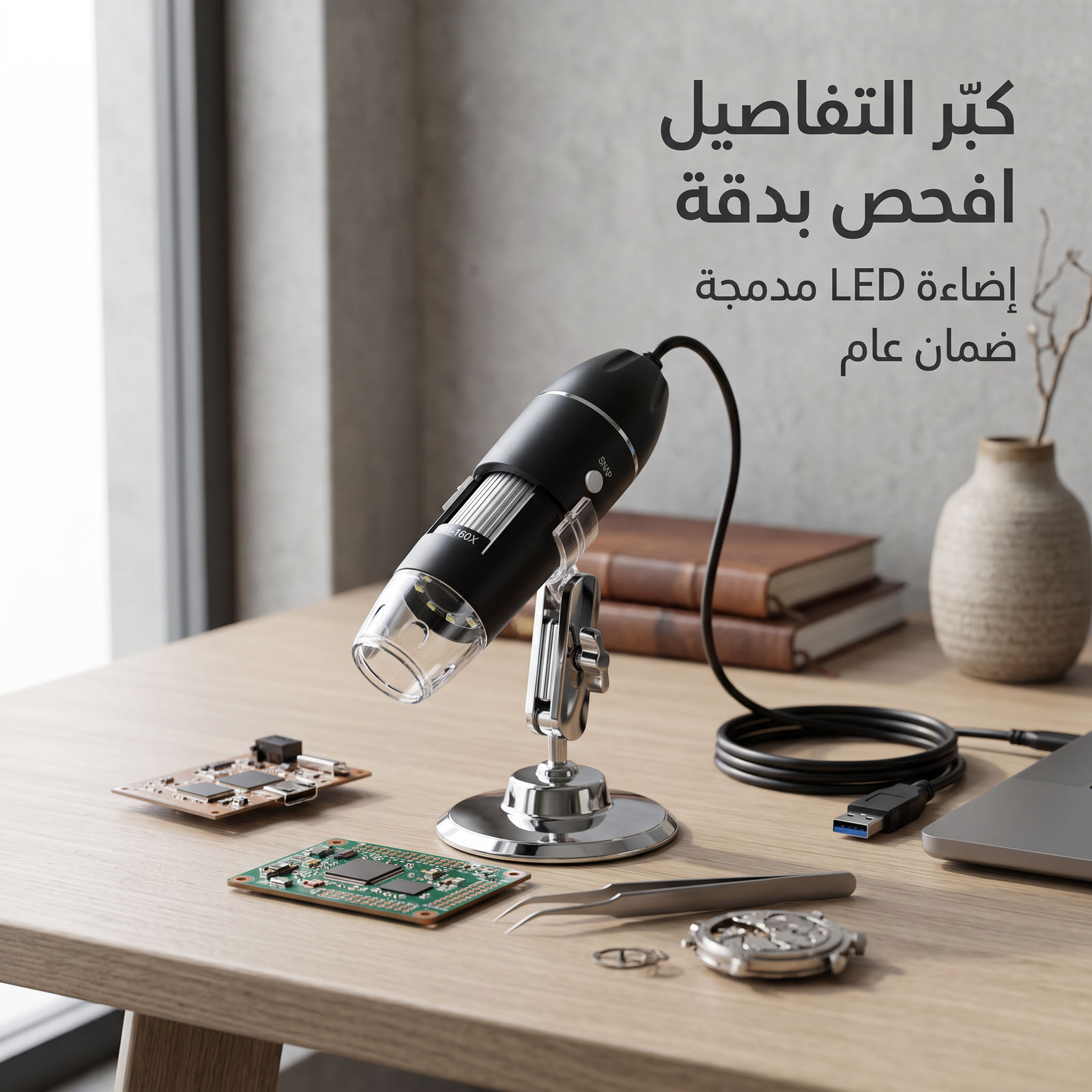 portable hd digital microscope USB electronic magnifier ضمان عام - الصورة 4