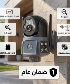 كاميرا مراقبة ذكية  - تحكم كامل بالدوران والزووم عبر الجوال - اتصال لاسلكي - مناسبة للمنازل والمحلات ( ضمان عام )