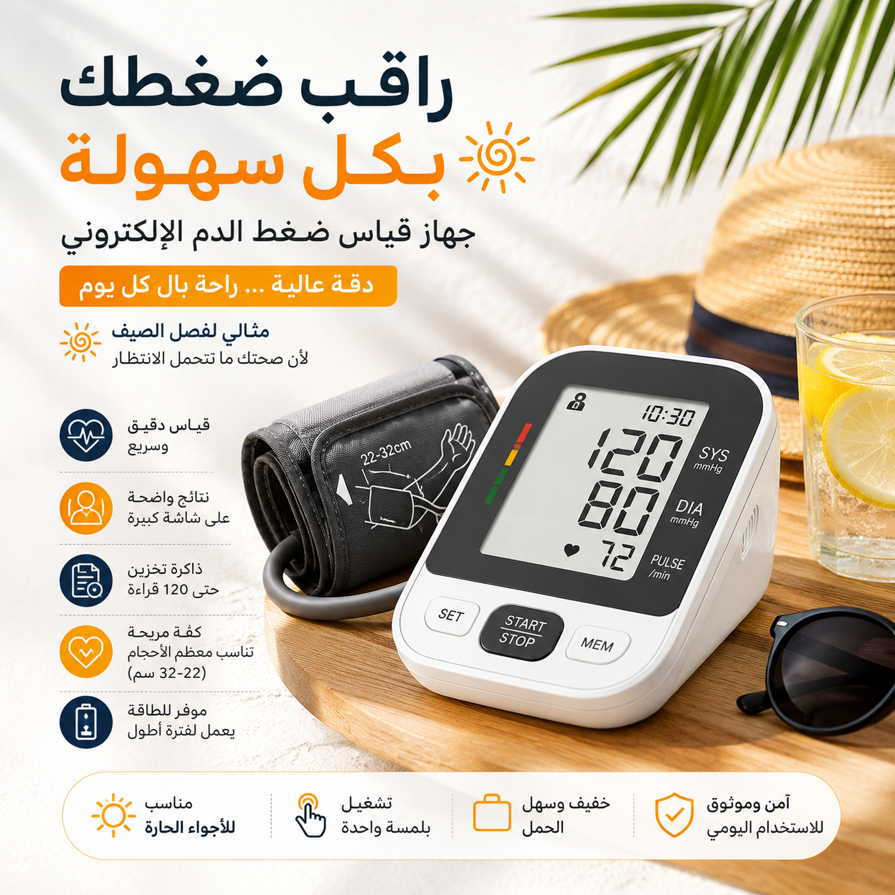 جهاز قياس الضغط الإلكترونى دجيتال - ضمان 3 أعوام