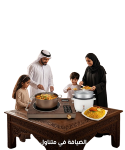 ثُنائي الطَّهي السُّعودي الفاخِر (موقد سيراميك ذكي متعدد الوظائف + طباخ أرز كهربائي)