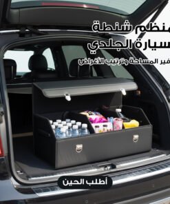 منظم شنطة السيارة الجلدي لتوفير المساحة وترتيب الأغراض
