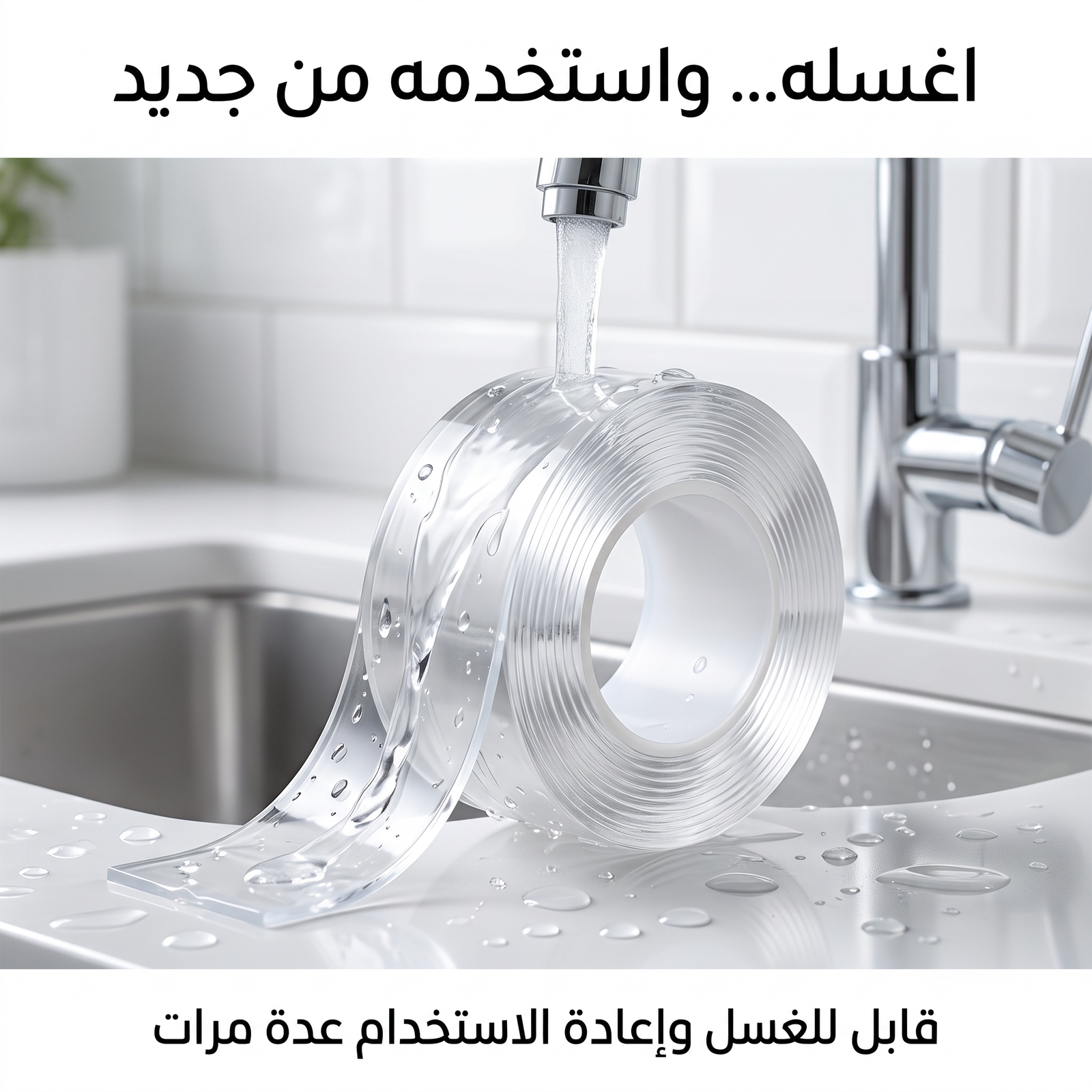 شريط لاصق نانو شفاف مزدوج الوجهين - الصورة 4