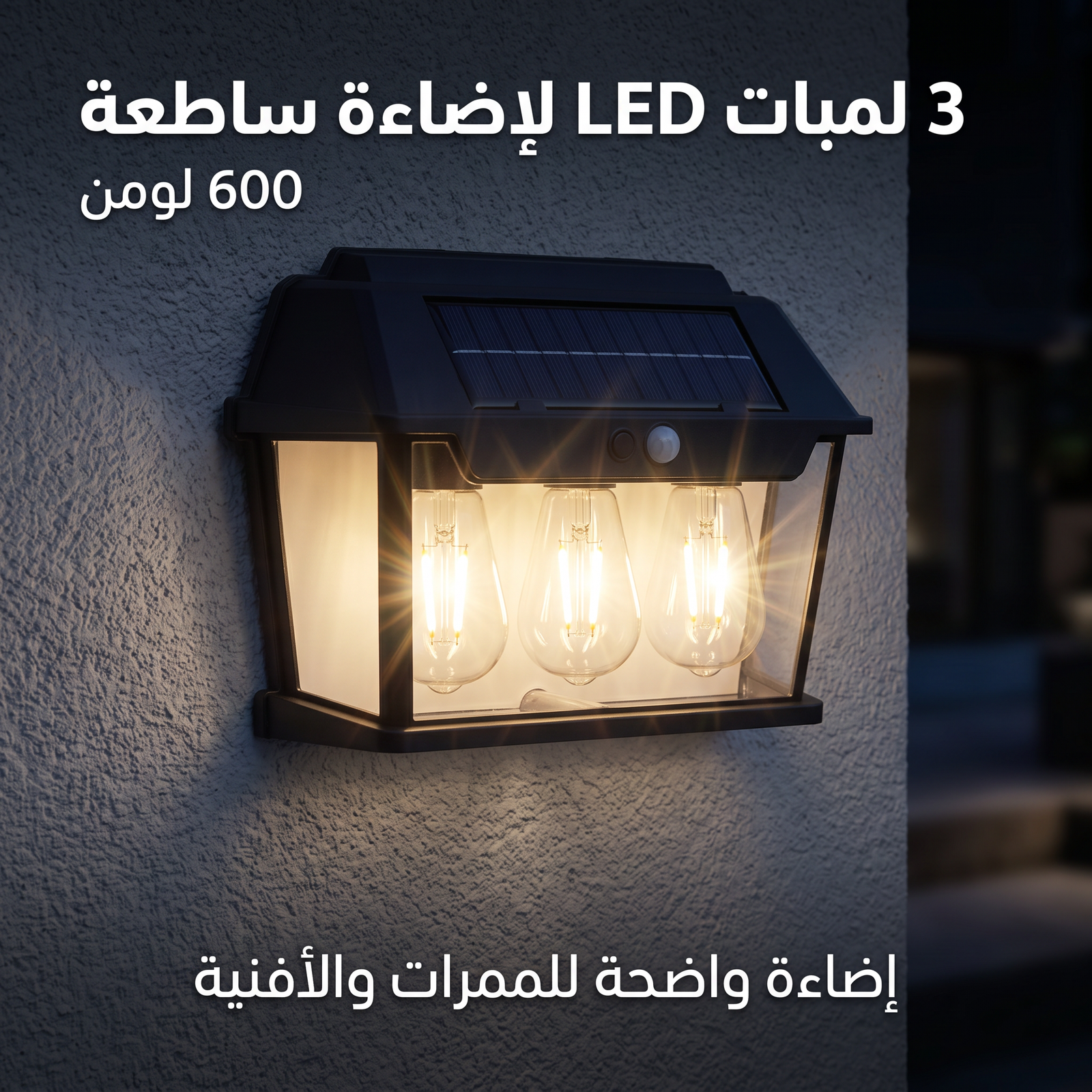 كشاف جداري بالطاقة الشمسية مع مستشعر حركة - الصورة 6