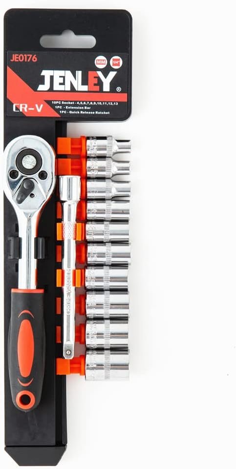 مقبض سقاطة (Ratchet) مقاس 1/4 بوصة ومجموعة رؤوس مفاتيح ربط (Sockets) - الصورة 5