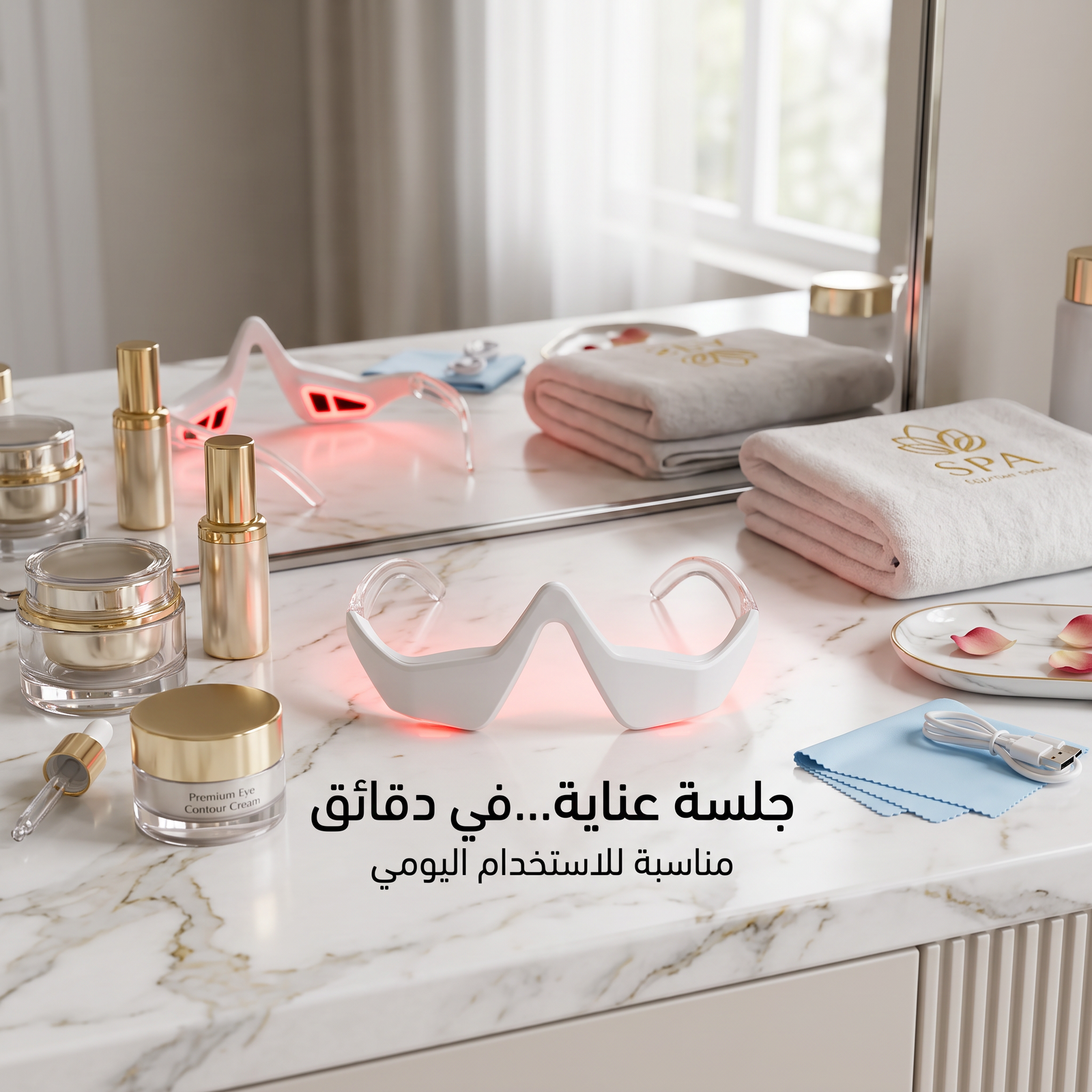 نظارات علاج بالضوء الاحمر لتجاعيد العين