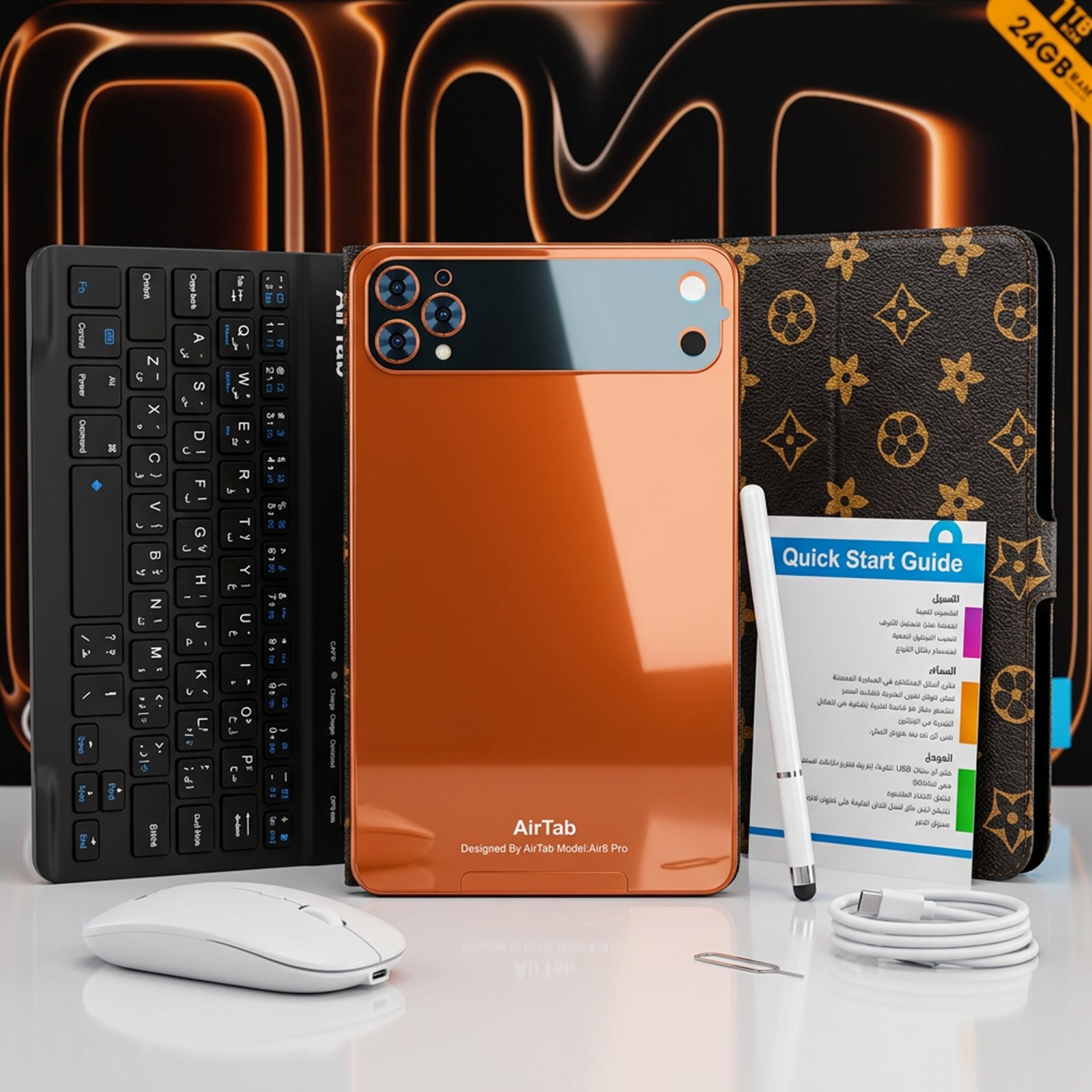 تابلت Airtap Air 8 pro (بضمان عام ) + كيبورد و ماوس بلوتوث 8بوصة - الصورة 6