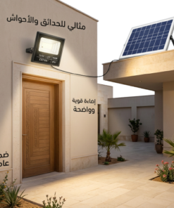 كشاف بالطاقة الشمسية 400 واط من دينكس - اضائة قوية للمساحات الكبيرة - بريموت للتحكم عن بعد  (ضمان عامين )