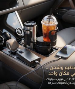 محول كهرباء السيارة DENX 300 وات + حامل أكواب للسيارة