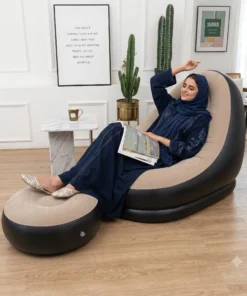 كنبة هوائية متنقلة مع مسند قدم