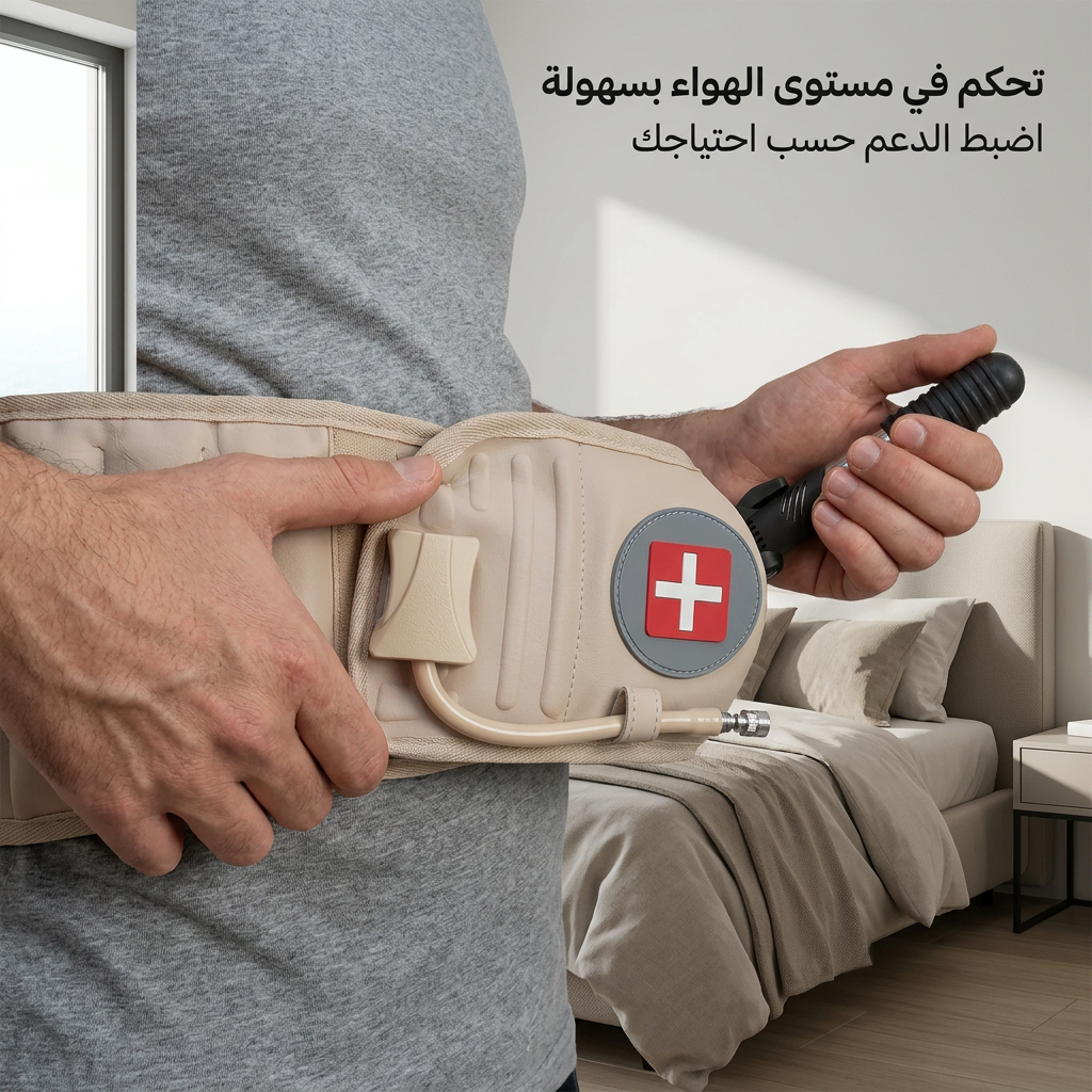 (الحزام الطبي الهوائي لفك الضغط عن الفقرات: الحل المبتكر لدعم أسفل الظهر وتخفيف الآلام فوراً (مقاس قابل للتعديل - الصورة 4