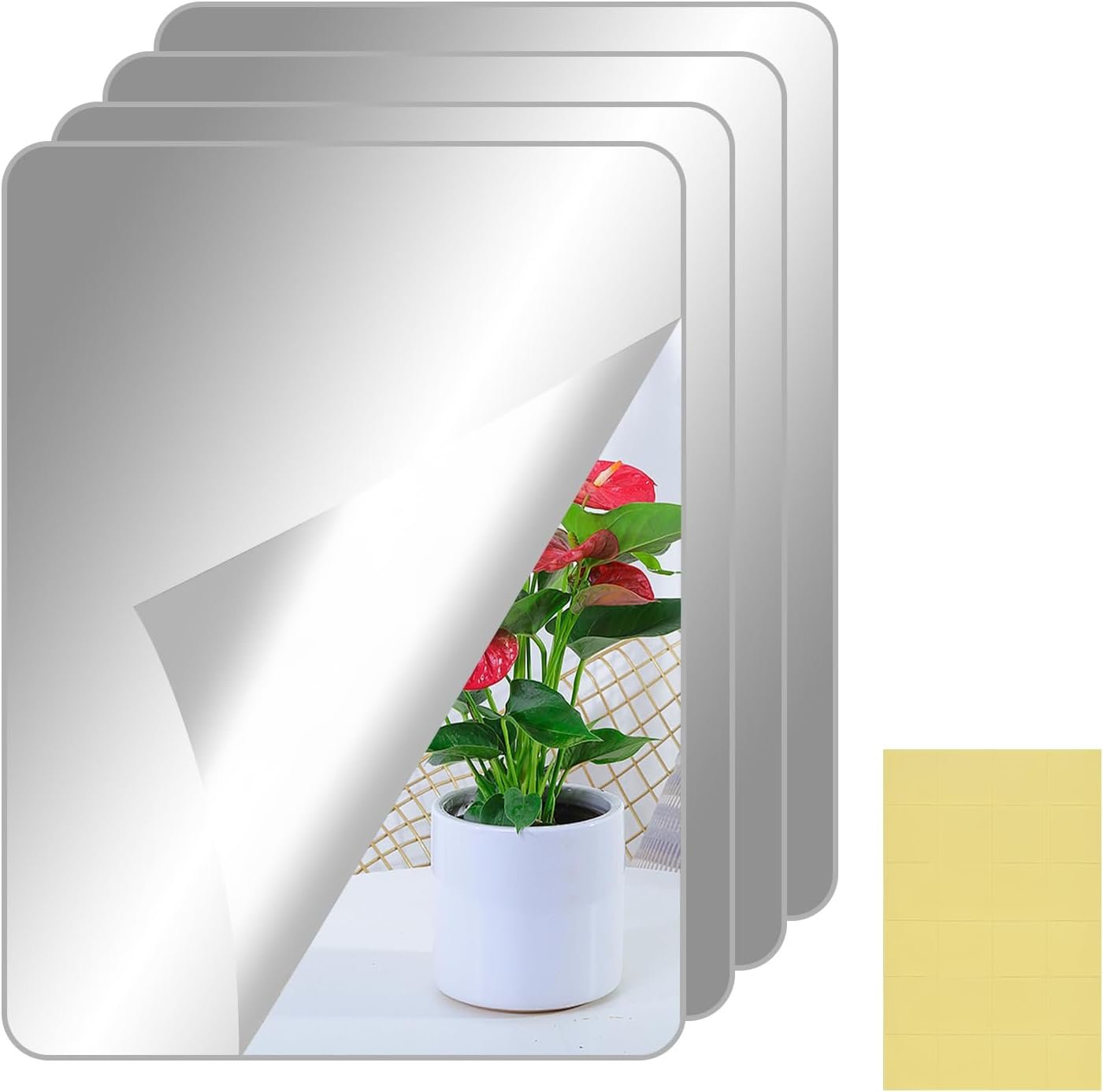 عرض 2 مرايا لاصقة ضد الكسر مقاس 40*30 سم - الصورة 2
