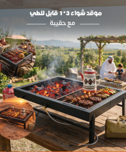 موقد شواء 3*1 قابل للطي مع حقيبة