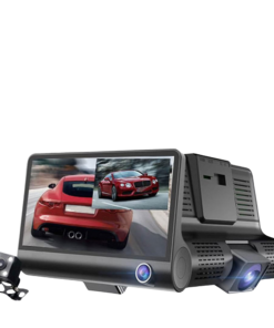 داش كام بثلاث عدسات  مع دعم واي فاي وتطبيق للتحكم بدقة 1080P FHD وميكروفون لتسجيل الصوت، تدعم الرؤية الليلية، مع ازرار تحكم جانبية تتصل بولاعة السيارة