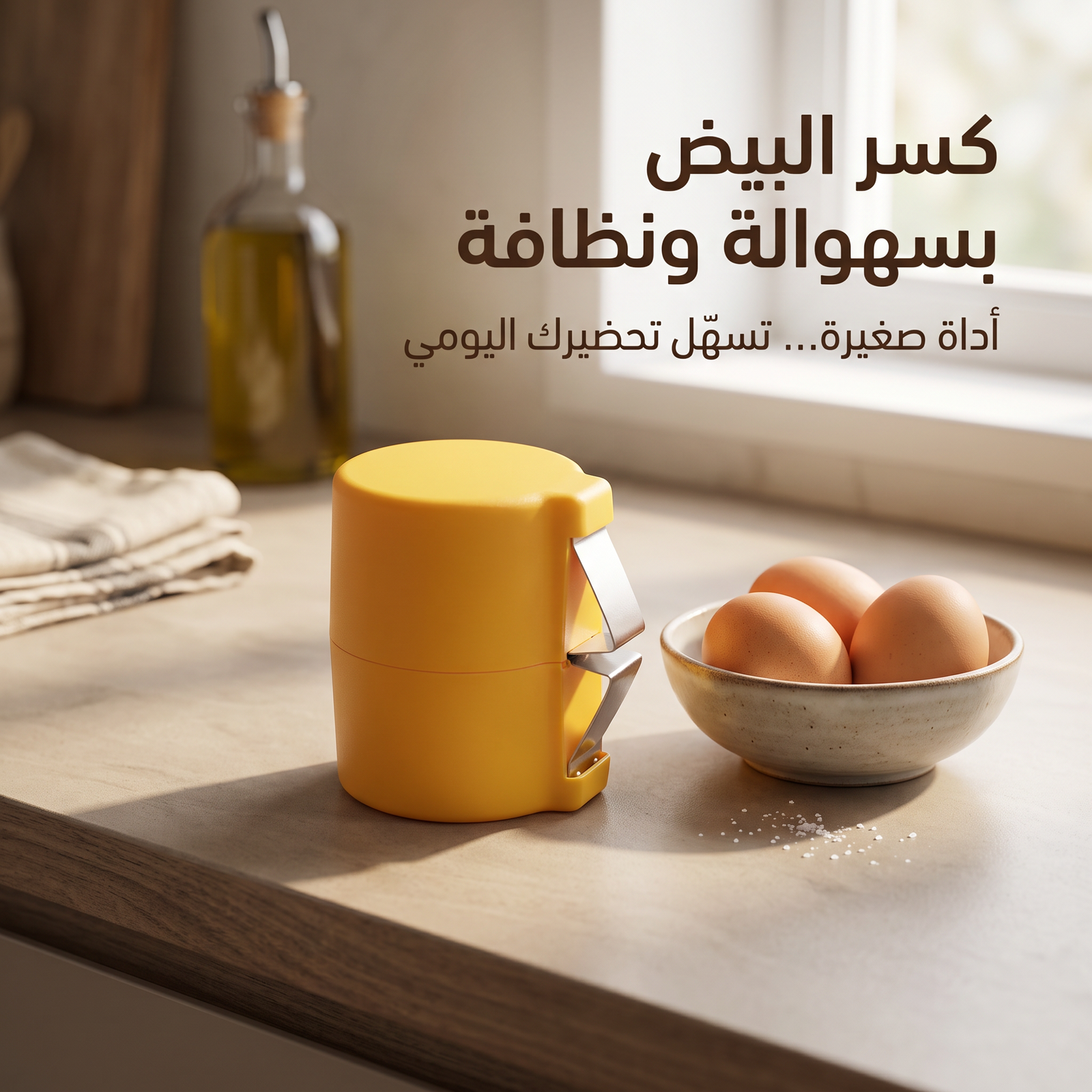 • أداة تكسير البيض اليدوية للمطبخ