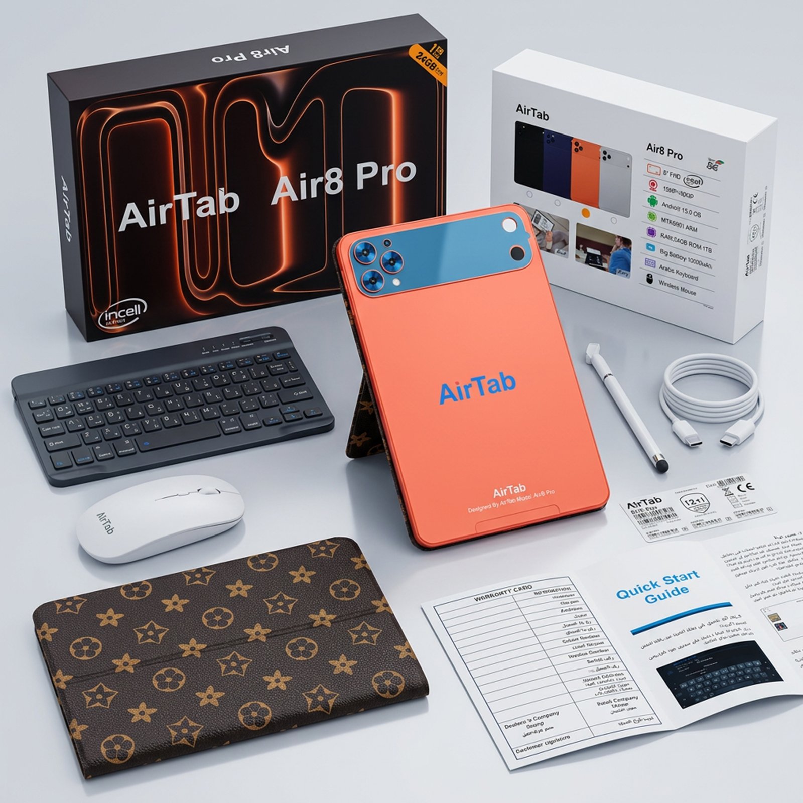 تابلت Airtap Air 8 pro (بضمان عام ) + كيبورد و ماوس بلوتوث 8بوصة - الصورة 3