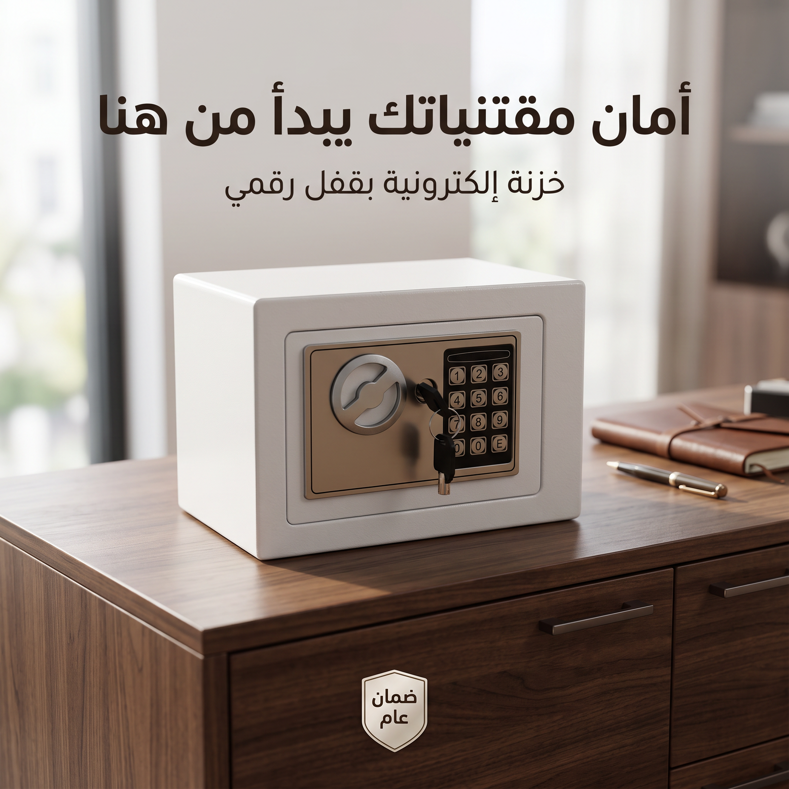 خزنة إلكترونية آمنة برمز رقمي لحفظ المقتنيات والأموال – 17 × 17 × 23 سم – ضمان عام