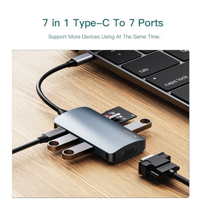 7 في 1 من النوع C إلى محور USB خارجي - الصورة 4
