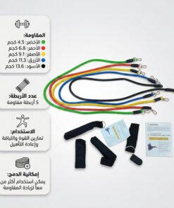 • الأربطة المرنة للتمارين الرياضية بقوة من 4.5 كجم الى  13.6 كجم