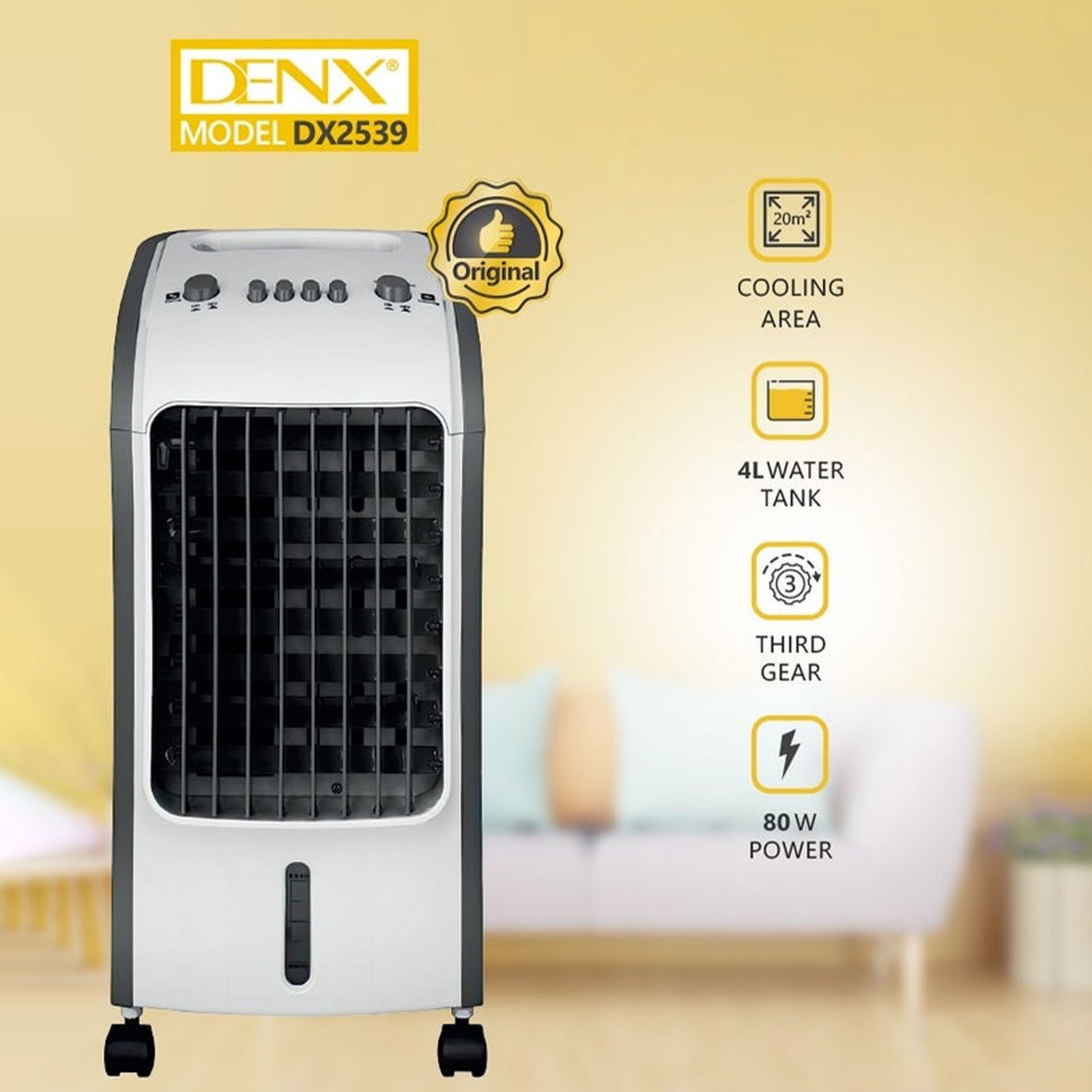 مكيف صحراوي Denx 4 لتر 80 واط بضمان عامين - الصورة 2