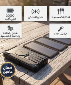 باور بنك وكشاف بالطاقة الشمسية من دينكس ضمان عاميين