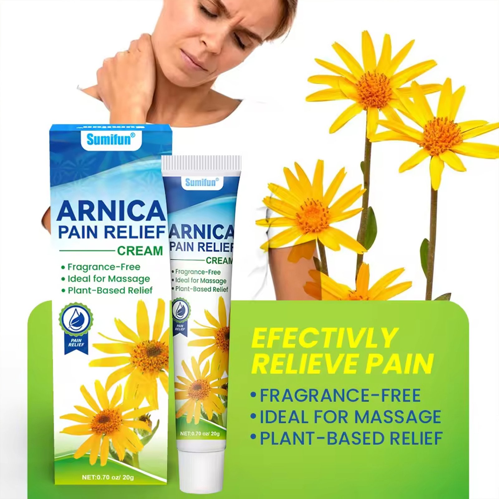 ARNICA دهان عشبي طبيعي لتخفيف آلام الظهر والمفاصل والعضلات - 20 غرام - الصورة 4