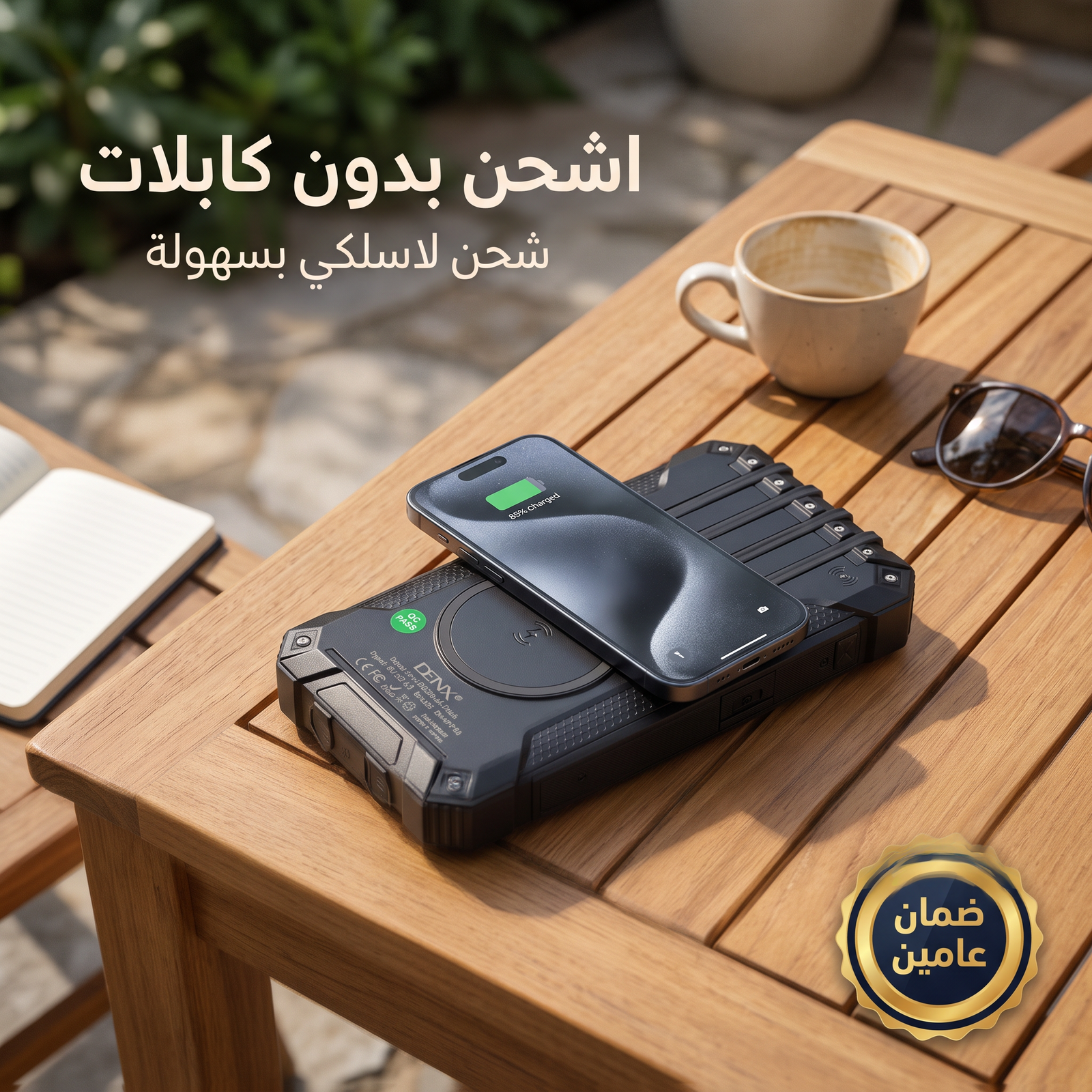 باور بنك وكشاف بالطاقة الشمسية من دينكس ضمان عاميين - الصورة 2