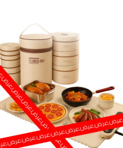 عرض سخان طعام كهربائي محمول + مجموعة حاويات طعام محمولة مع شنطة خاصة