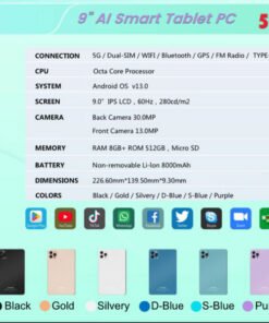 • تابلت SU15 PRO + مجموعة هدايا (ضمان عام) 9 بوصة