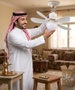 مروحة سقف بإضاءات متعددة وريموت كنترول للتحكم عن بعد