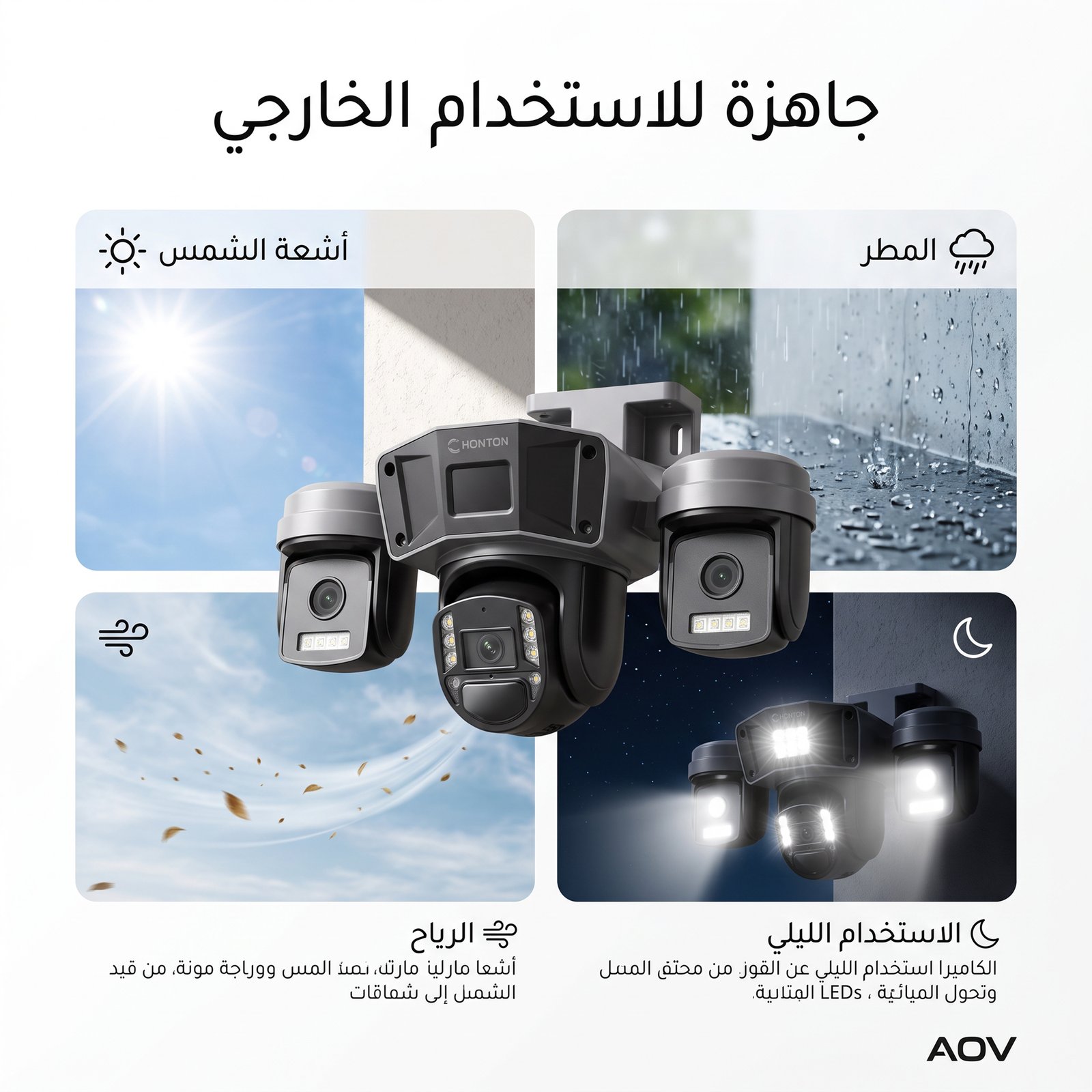 S60 ﻛﺎﻣﯾرا ﻻﺳﻠﻛﯾﺔ ﺑﺎﻟطﺎﻗﺔ اﻟﺷﻣﺳﯾﺔ - 3 ﻋدﺳﺎت - ﻣدﺧل ﺷرﯾﺣﺔ - ﺗﺣﻛم ﺑﺎﻟﮭﺎﺗف (ضمان عام ) - الصورة 2