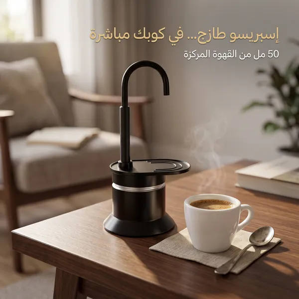 صانعة اسبريسو بصب مباشر للكوب - الصورة 2