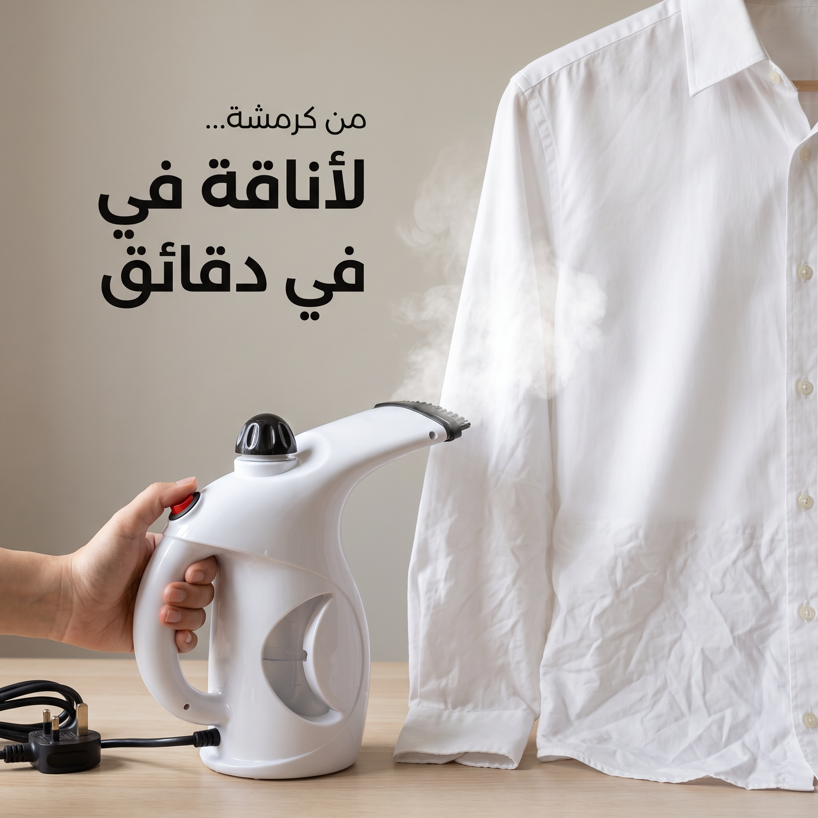 كواية بخار ومنظف بخاري عمودي DLC محمول للسفر والمنزل مع فرشاة تنظيف بضمان عامين - الصورة 2