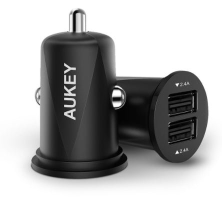 AUKEY Universal Mini Car Charger 2USB Car-Charger السيارات شاحن الهاتف المحمول الهاتف الخليوي محول الشحن - الصورة 3