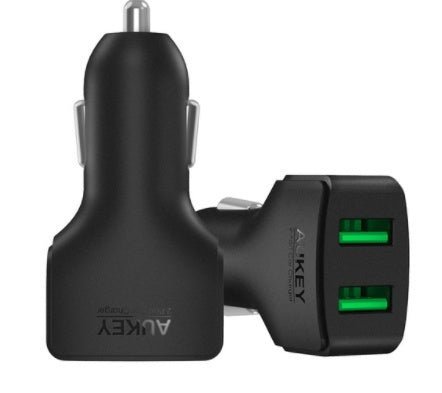 AUKEY Universal Mini Car Charger 2USB Car-Charger السيارات شاحن الهاتف المحمول الهاتف الخليوي محول الشحن - الصورة 2