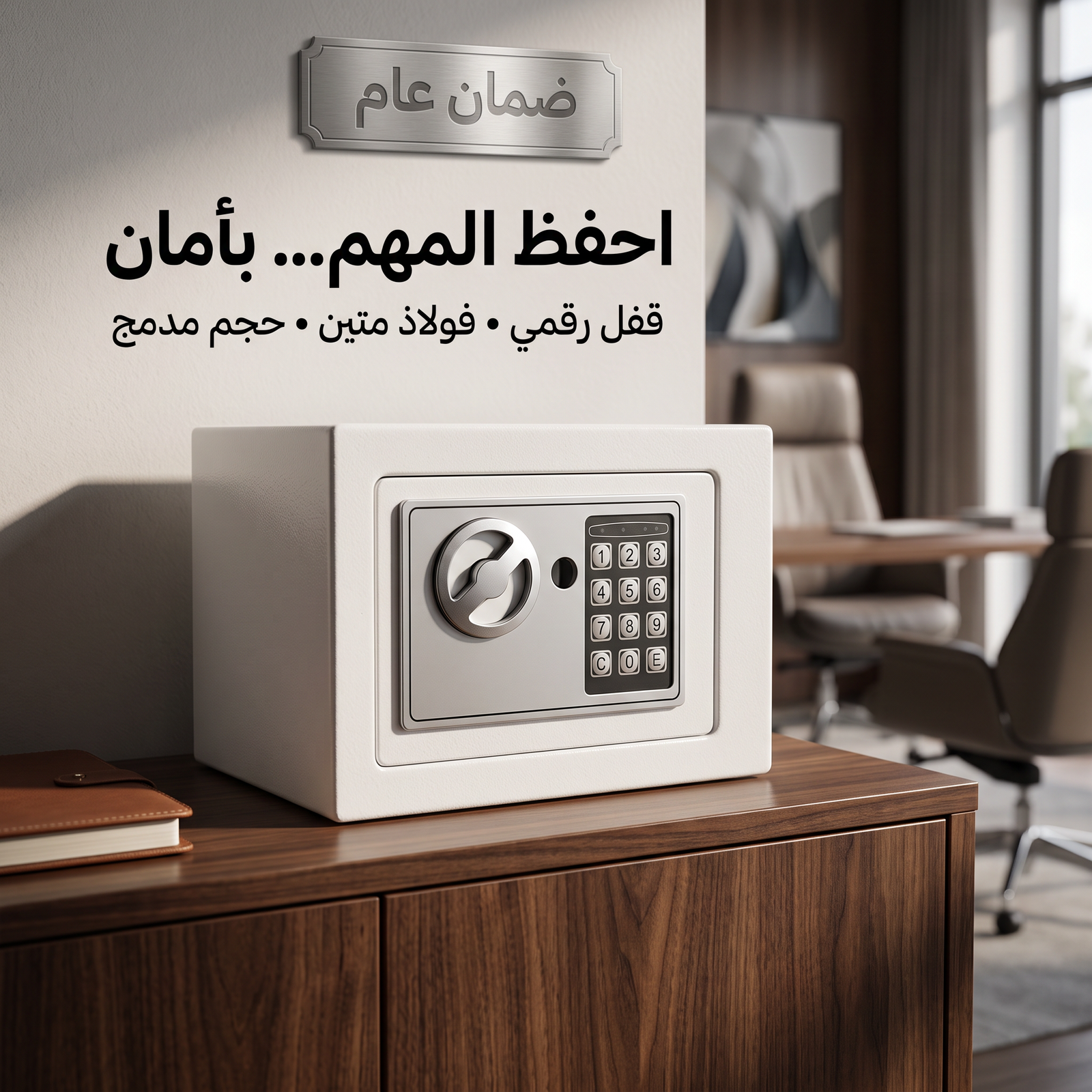 خزنة إلكترونية آمنة برمز رقمي لحفظ المقتنيات والأموال – 17 × 17 × 23 سم – ضمان عام - الصورة 7