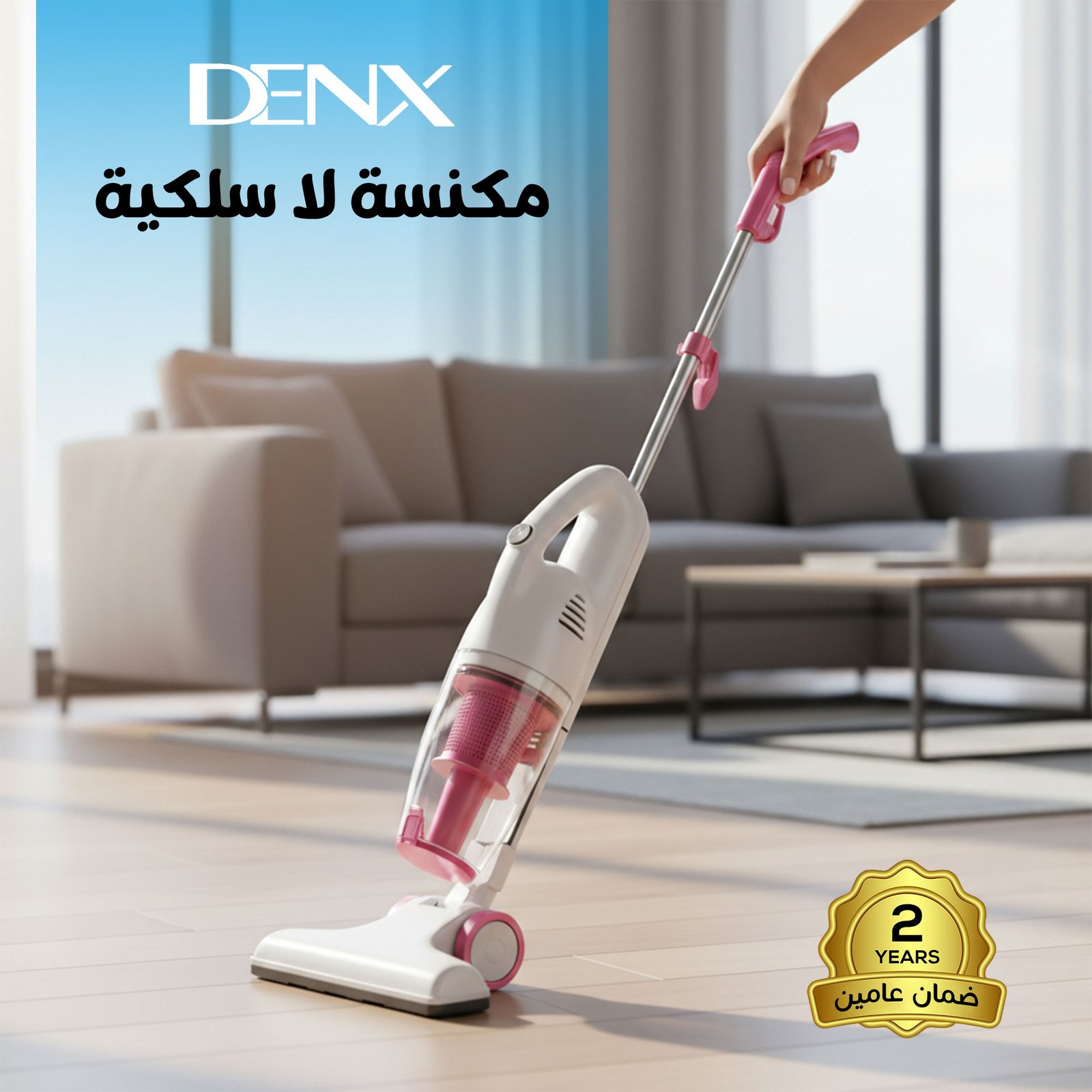 مكنسة 2 في 1 سلكية Denx بضمان عامين - الصورة 2