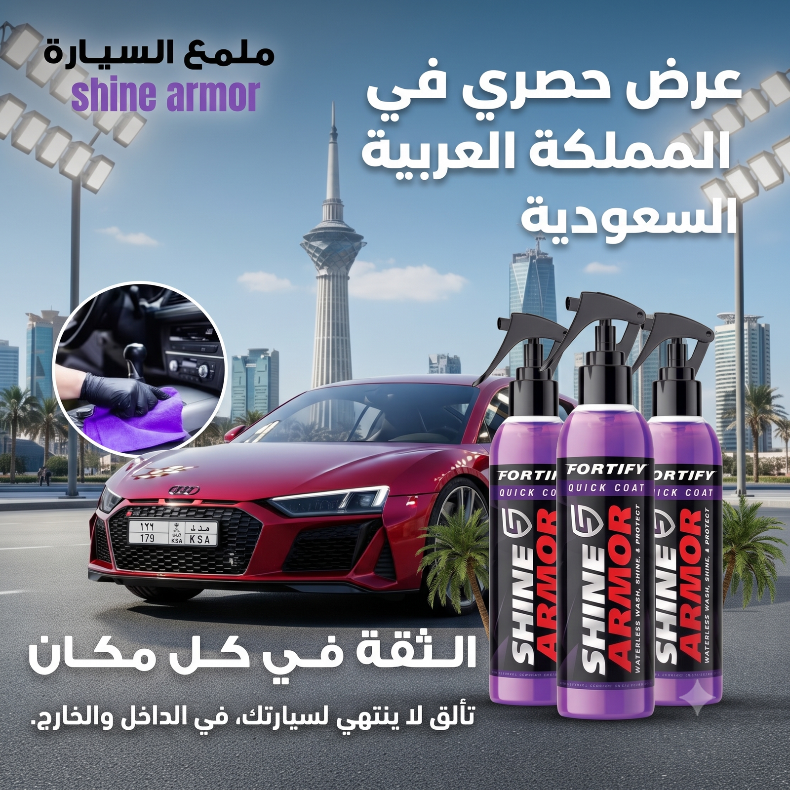مزيل الكلح والخدوش وملمع للسيارة shine armor ( ثلاثة قطع بسعر قطعة ) - الصورة 4