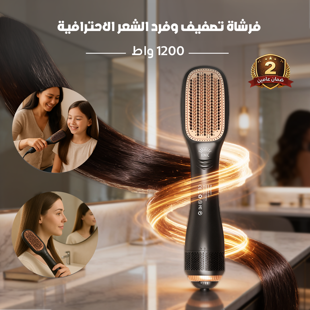 فرشاة تصفيف وفرد الشعر الاحترافية - 1200 واط ضمان عامين - الصورة 4