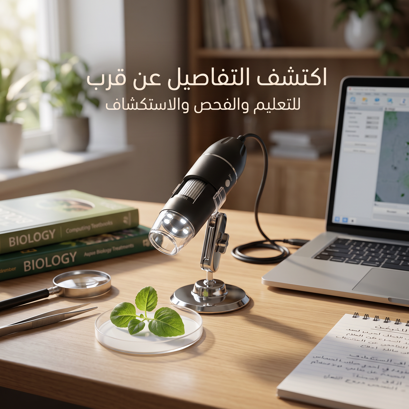 portable hd digital microscope USB electronic magnifier ضمان عام