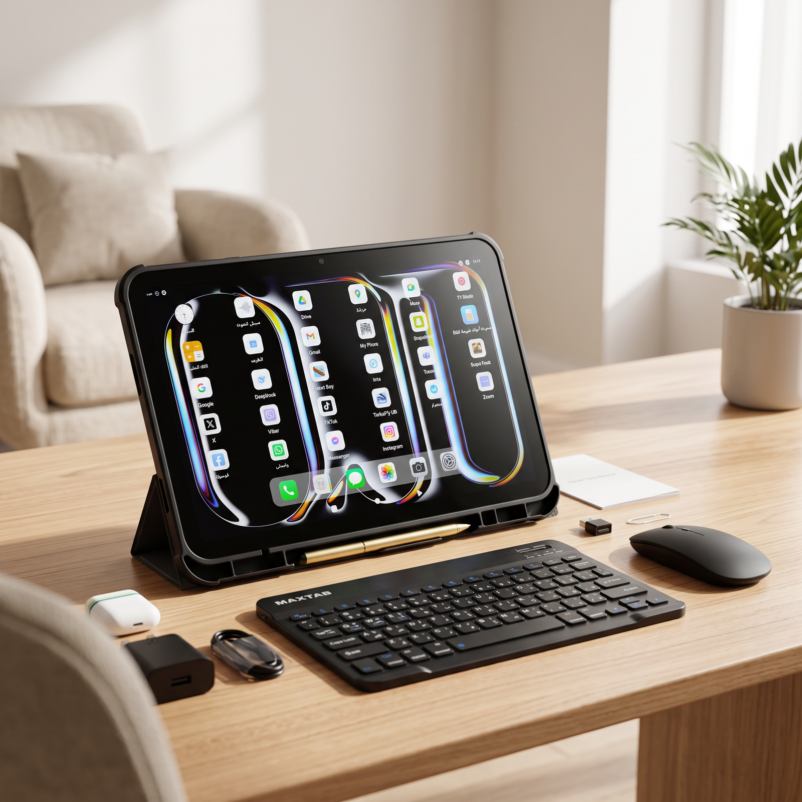 تابلت 12 بوصة MAXTAB 70 Pro (ضمان عام ) بكيبورد و ماوس بلوتوث + مجموعة هدايا - الصورة 7