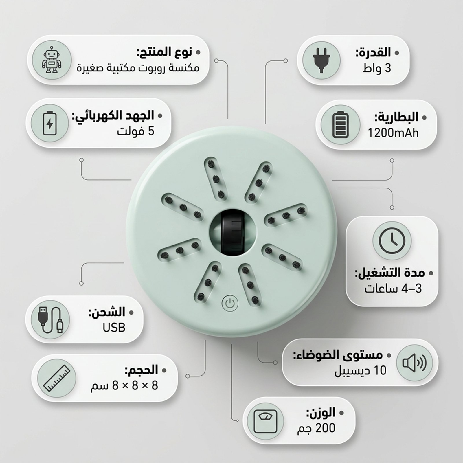 • منظف روبوت للمكتب - الصورة 4
