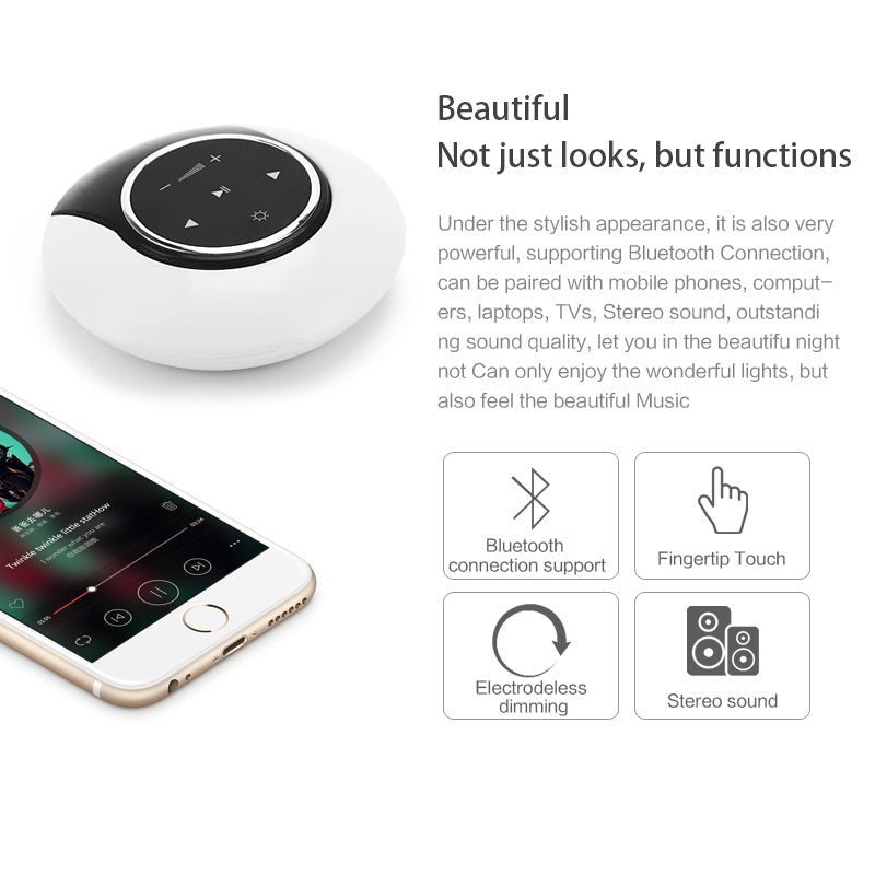 الإبداعية بلوتوث مضخم صوت ستيريو المتكلم LED مصباح مكتبي ستبليس يعتم للطي اللمس جو ضوء الليل