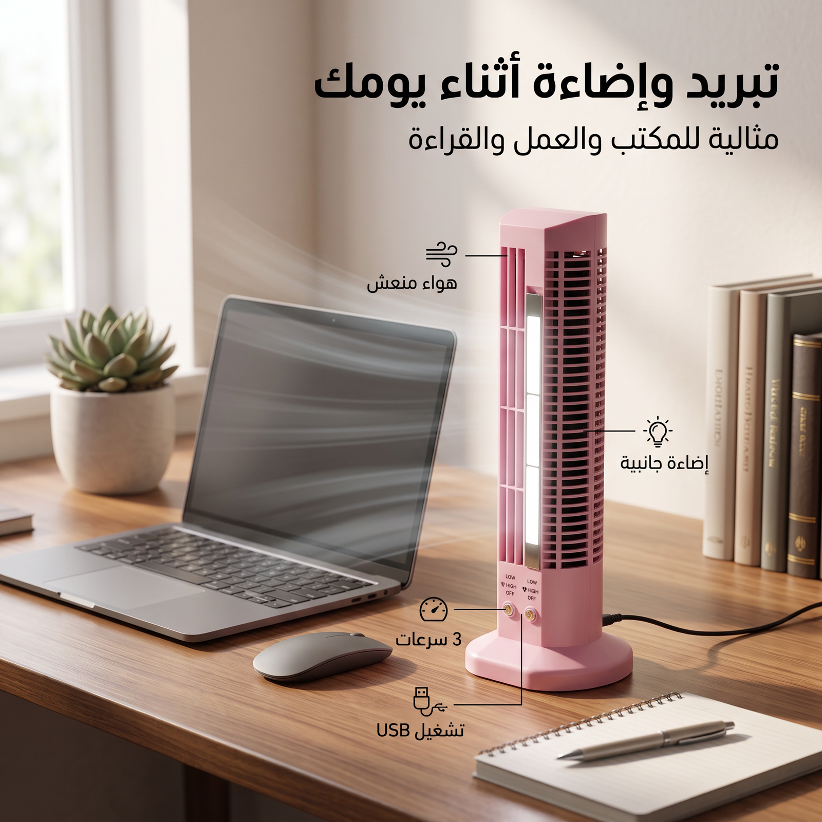 • مروحة تبريد بمصباح ليد جانبي - الصورة 2