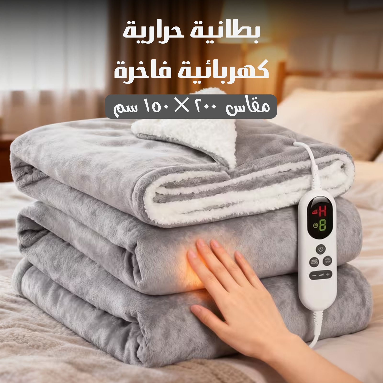 بطانية حرارية كهربائية فاخرة مقاس 200 × 150 سم - الصورة 2