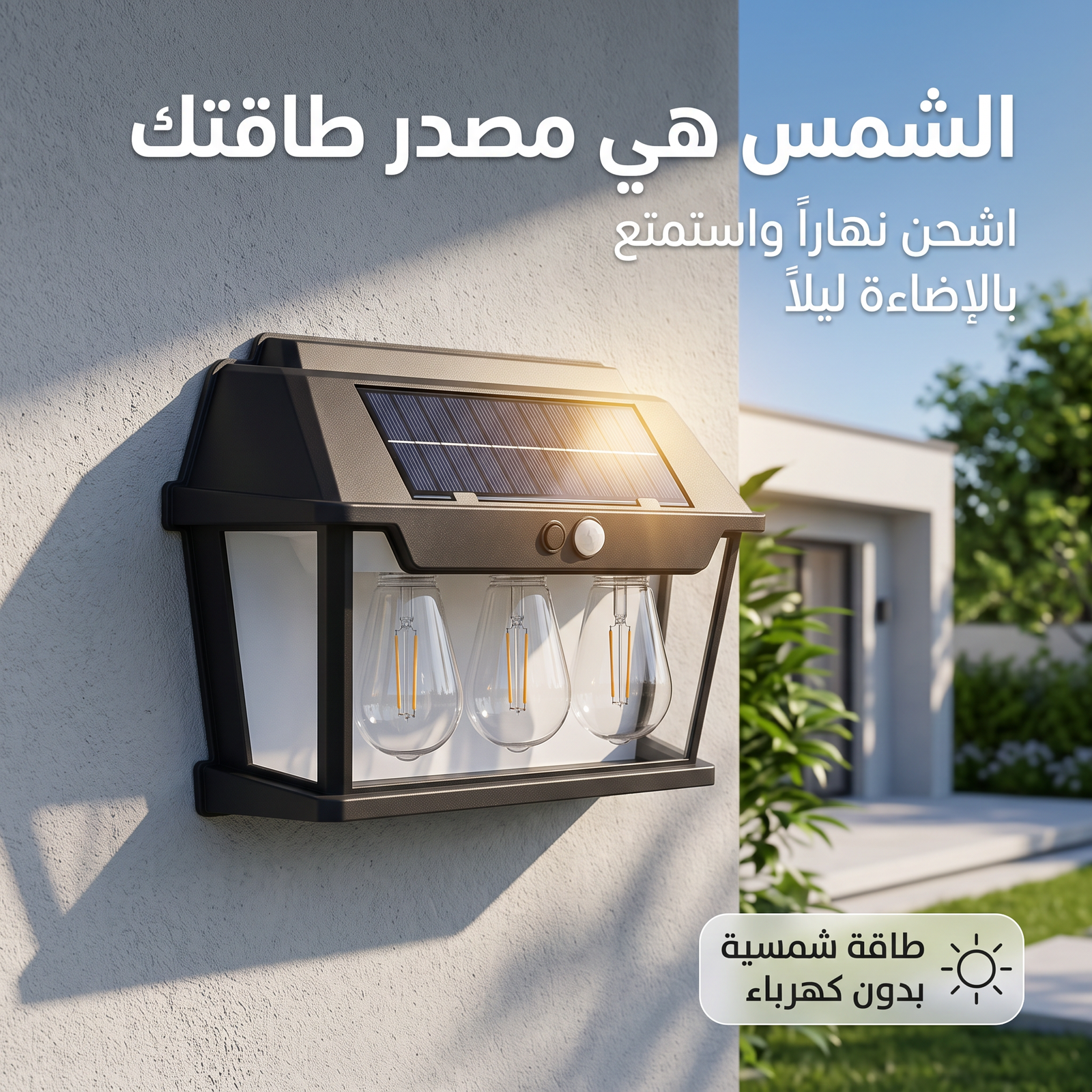 كشاف جداري بالطاقة الشمسية مع مستشعر حركة - الصورة 2