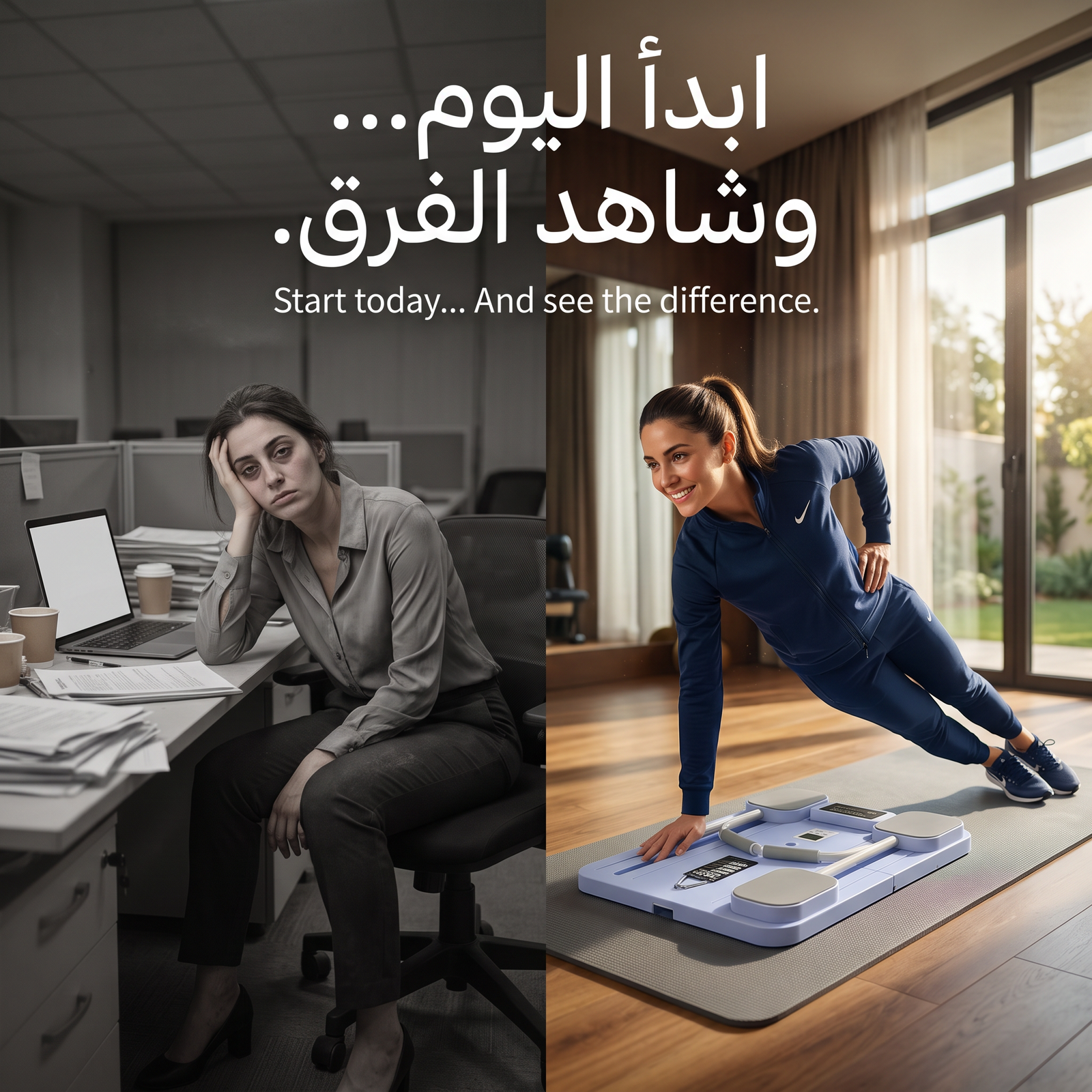 لوح بيلاتس قابل للطي مع أحزمة مقاومة لتمارين الجسم بالكامل بشاشة رقمية - الصورة 3