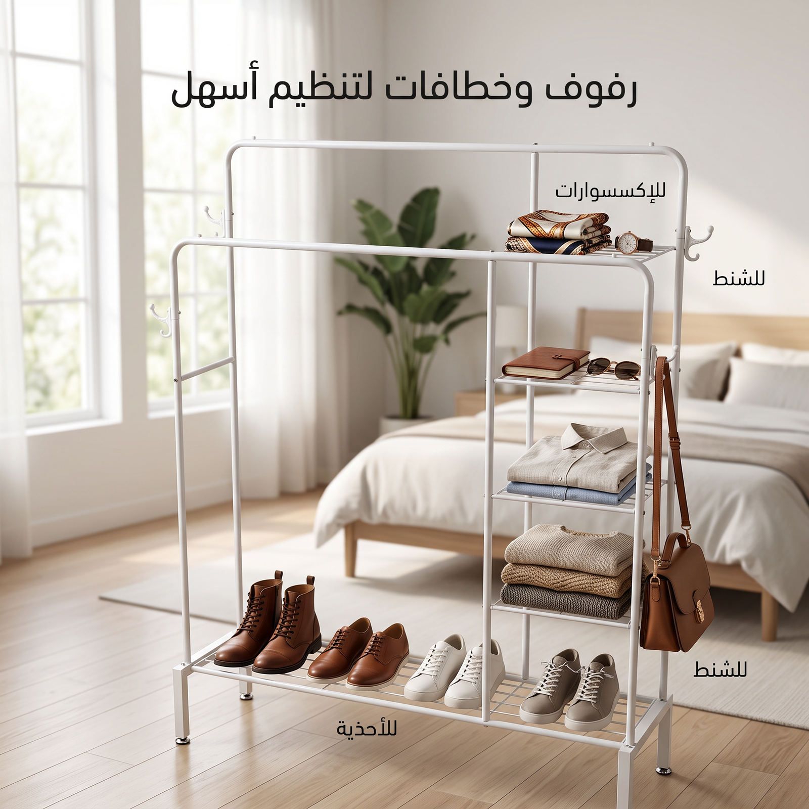 ستاند ملابس زوجي قابل للحركة - الصورة 2