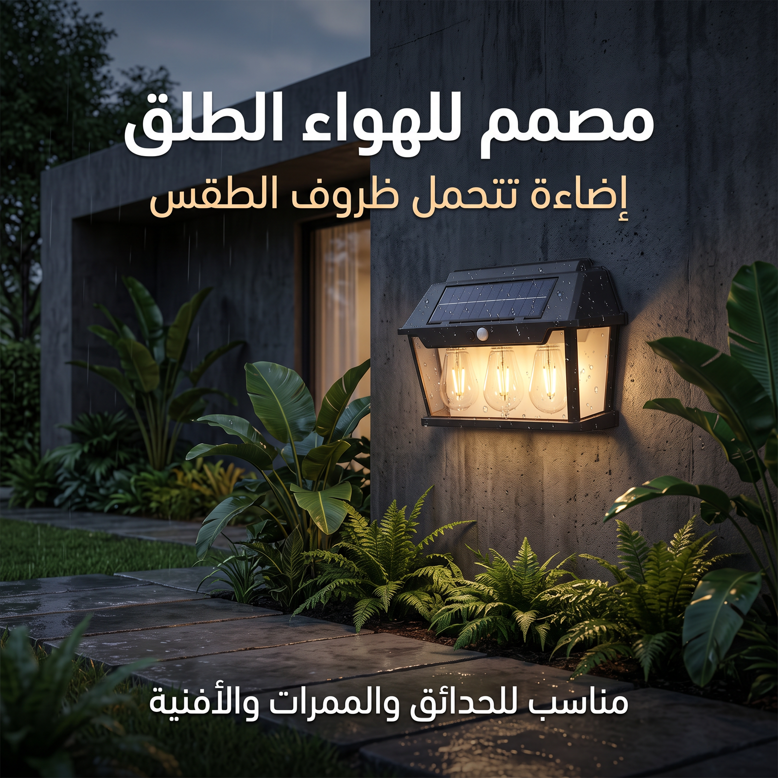 كشاف جداري بالطاقة الشمسية مع مستشعر حركة - الصورة 5