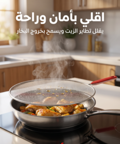 واقي طرطشة الزيت للمقالي (شبكة استانلس ستيل)